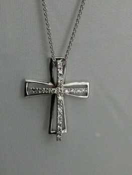 Photo of diamond cross necklace Crown Point.